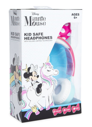 Minnie Mouse's bow kid-safe headphones